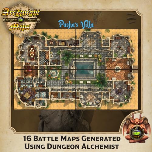 Desert Adventures Roleplaying D&D Battlemaps; 16 Modular RPG Maps in 8 Double