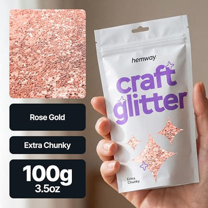 Craft Glitter Rose Gold 100g Extra Chunky Glitter (3.5 Ounce)