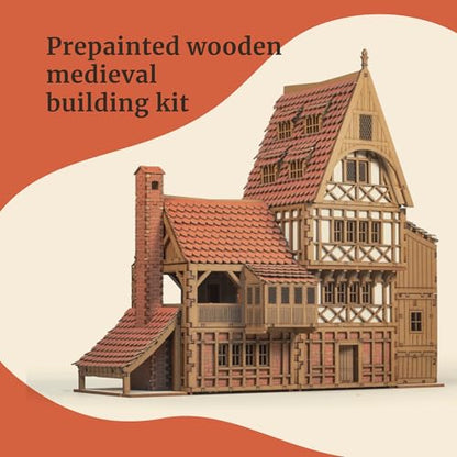 Guild Hall DIY Wooden House Building Kit for Architecture & Engineering Assembly Set for Teens and Adult