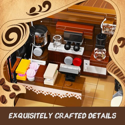 Flower Cafe House Building Set with Lights for Adults