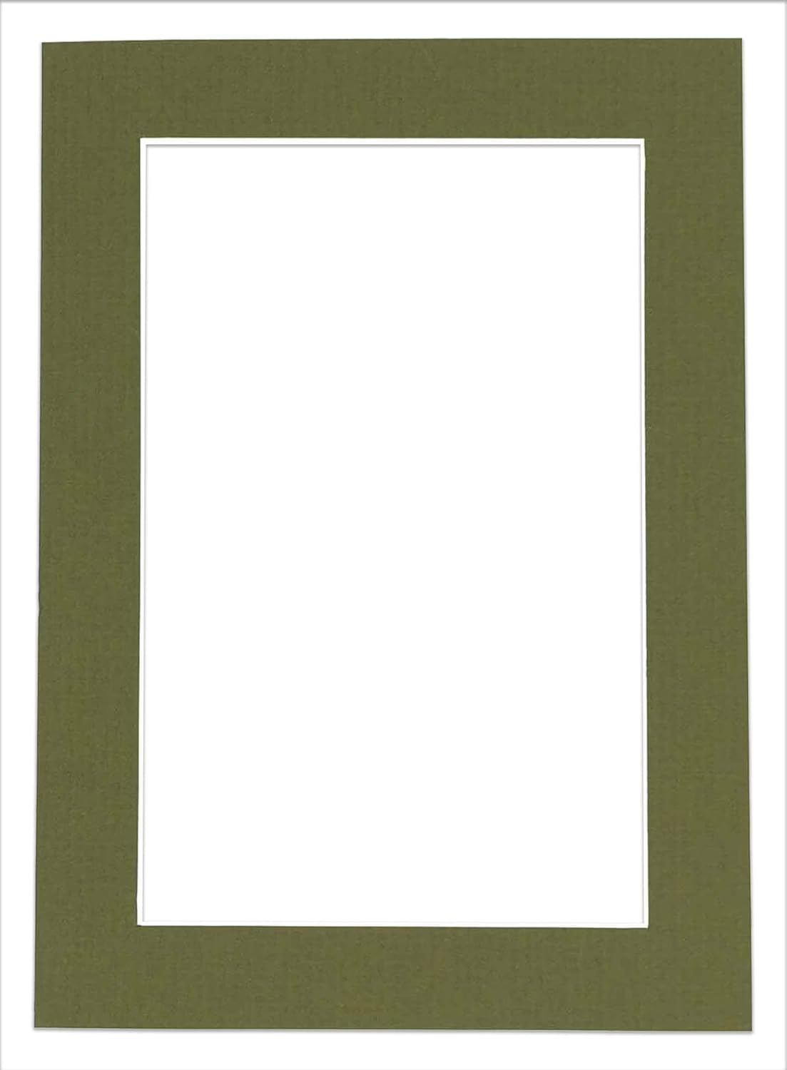 8x10 Mat Bevel Cut for 5.5x8.5 Photos - Acid Free Dill Green Precut Matboard With Backing Board and Crystal Clear, Self Seal Photo Mat Bag - For Pictures, Photos, Framing - 4-ply Thickness