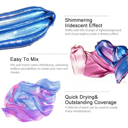 Iridescent Acrylic Paint Set (169 Fl Oz)