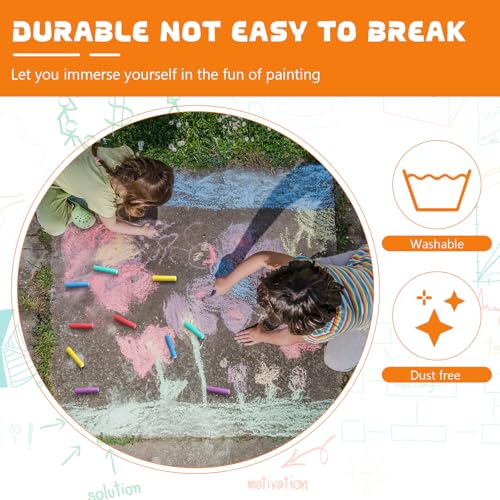 40 Pcs Sidewalk Chalks for Kids Non Toxic Jumbo Chalk for Party Gift Outdoor Art Classroom Play Painting (40 Count)