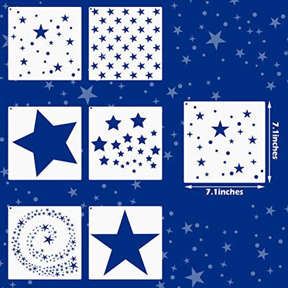 6 Pcs Star Stencil Kit for Painting (6 Count)