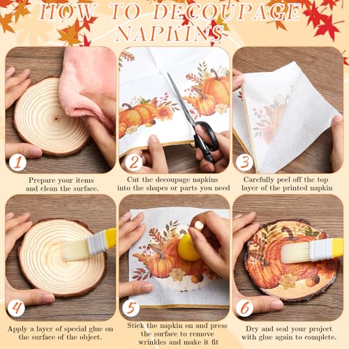 20 Pack Autumn Decoupage Napkins Cocktail Decorative Paper Napkins (20 Count)