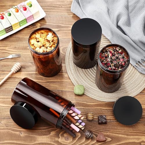 12 Pack 32 oz Plastic Container Jars with Lids Round Clear Travel Cosmetic Container Jars for Toiletries (12 Count)