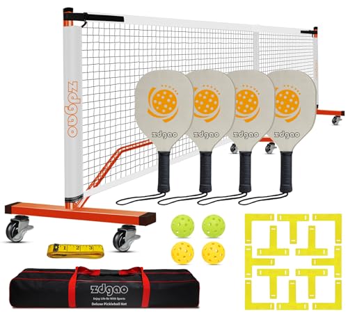 Portable Pickleball Net with Wheels Set System