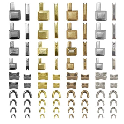 80pcs Metal Zipper Insertion Pin Kit Zipper Head Slider Accessories Stopper Repair Latch Slider Retainer Open (80 Count)