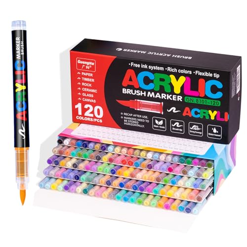 120 Colors acrylic paint markers for stones (120 Count)