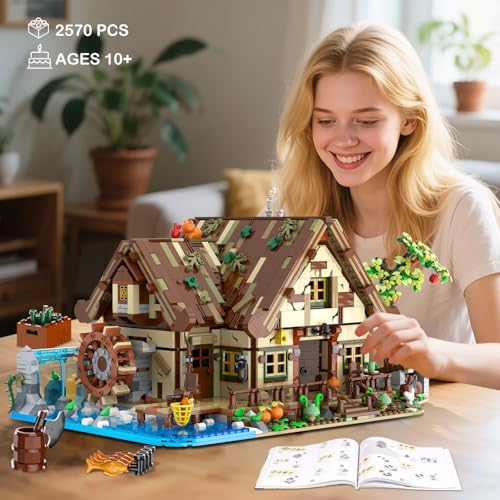Wood Cabin Mini Building Set with Lights