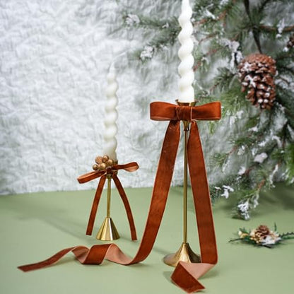 Copper Thin Velvet Ribbon