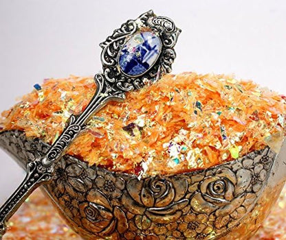 Golden Orange Iridescent Ice Flakes Glitter Flakes for Nail Art