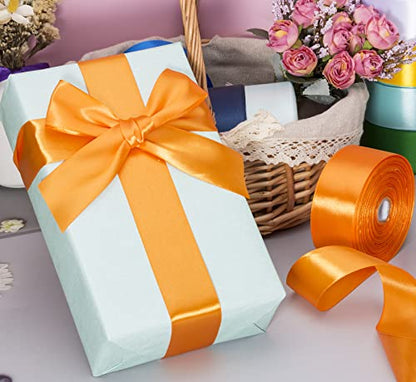 1 1 2 Inch Orange Solid Satin Ribbon for Gift Wrapping (150 Foot)