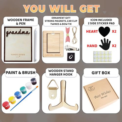 10" Hands Down Best Grandma Ever DIY Handprint Gifts for Grandma with Paints