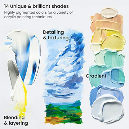 Acrylic Paint Set of 14 Colors (56.84 Fl Oz)
