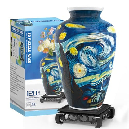 3D Puzzle Vase for Adults with 120 Plastic Pieces