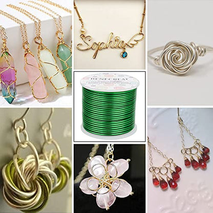 12 Gauge 100FT Green Aluminum Wire Anodized Jewelry Craft Making Beading Floral Colored Wire for Sculpting Model Making (100 Foot)