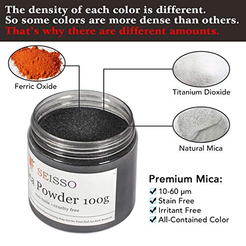 Sliver Black Mica Powder for Epoxy Resin 3.5 oz (3.5 Ounce)