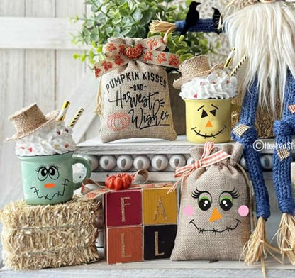 Scarecrow Face Stencil Fall Scarecrow Stencils for Crafts Reusable (18 Count)