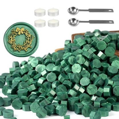 360Pcs Metallic Green Sealing Wax Beads