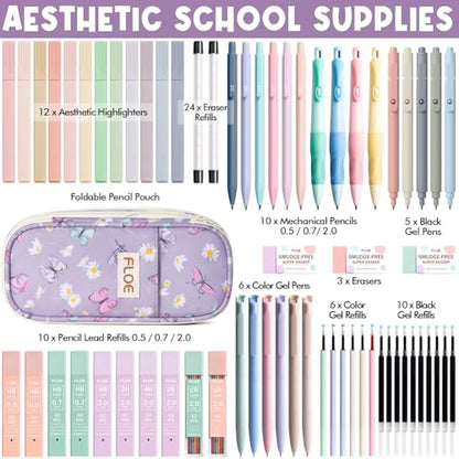 65PCS Aesthetic School Supplies Back to School Supplies Cute Stationary Set (65 Count)