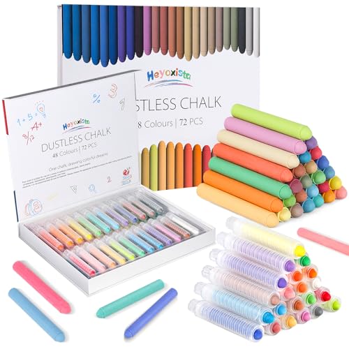 72 Pack Washable Window Chalk Set with 24 Holders (72 Count)