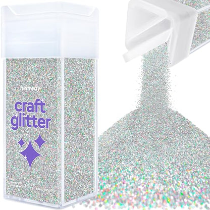 Craft Glitter Shaker Silver Holographic 110g Ultrafine (4.6 Ounce)