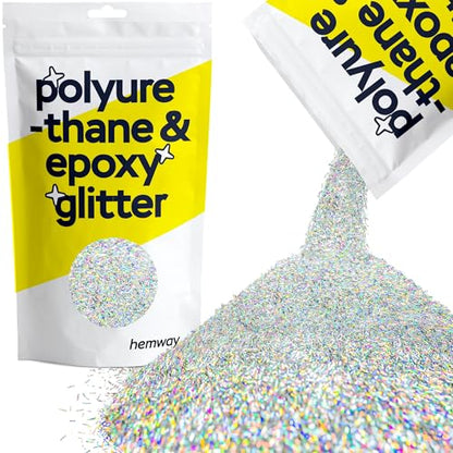 Resin Glitter Silver Holographic Fibre Strands 100g