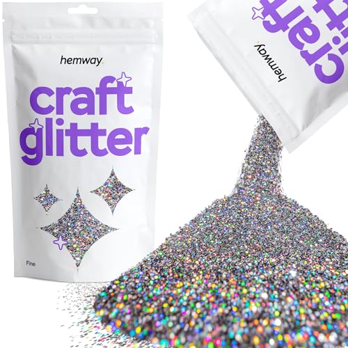 Craft Glitter Gun Metal Grey Holographic 100g Fine Glitter (3.5 Ounce)