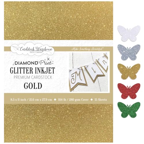 Cardstock Warehouse Diamond Print Inkjet Glitter (15 Count)