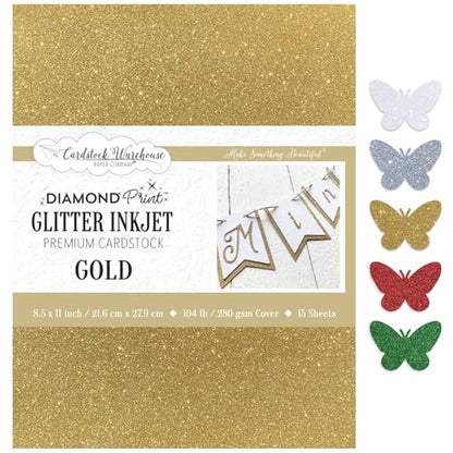 Cardstock Warehouse Diamond Print Inkjet Glitter (15 Count)