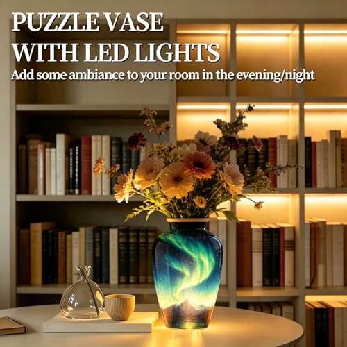 3D Puzzle Vase for Adults with 120 Plastic Pieces (120 Count)