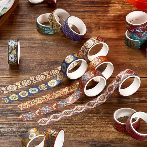 Chinoiserie Gold Foil Washi Tape Set 10 Rolls (10 Count)