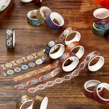 Chinoiserie Gold Foil Washi Tape Set 10 Rolls (10 Count)