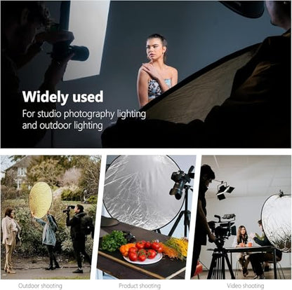 43 Inch 110 Centimeter Light Reflector Diffuser 5 in 1 Collapsible Multi Disc with Bag