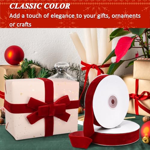 20yd 1" Red Velvet Ribbon Single Faced for Gift Wrapping (2 Count)
