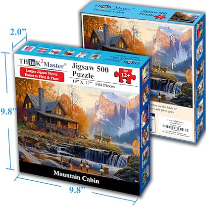 Cabin by the Falls 500 Pieces Large Format Jigsaw Puzzle