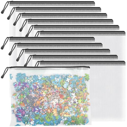 12 Pack A4 Black Mesh Zipper Bags (12 Count)