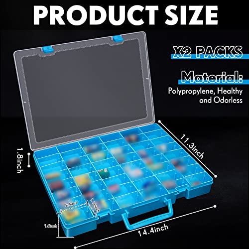 2 Pcs 48 Grids Plastic Bead Organizer Box with Divider (2 Count)