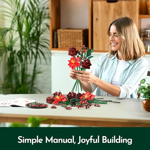 Rose Flower Bouquet Building Set for Adults