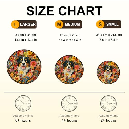 Dog Puzzles Mandala Vibrant Floral Unique Puzzle Adults Gifts for Women Men Wooden 200 Pieces 11.4 * 11.4in Wall Decor