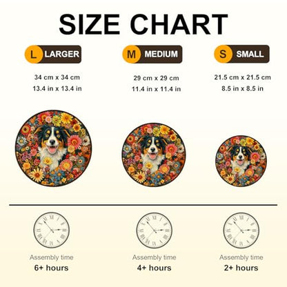 Dog Puzzles Mandala Vibrant Floral Unique Puzzle Adults Gifts for Women Men Wooden 100 Pieces 8.5 * 8.5in Wall Decor
