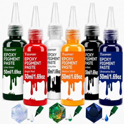 10X Concentrated Epoxy Resin Pigment Paste 6 Colors 1.69 OZ Each (10.14 Fl Oz)