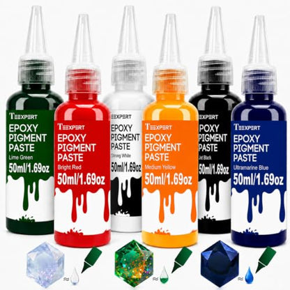 10X Concentrated Epoxy Resin Pigment Paste 6 Colors 1.69 OZ Each (10.14 Fl Oz)