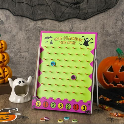 8 Pcs Halloween Carnival Game Wood Disk Drop Game Tabletop (8 Count)