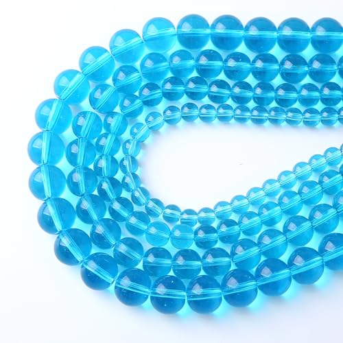 90pcs 4mm Topaz Blue Crystal Glass Beads Round Loose Spacer Beads for Jewelry Making DIY Bracelet Necklace