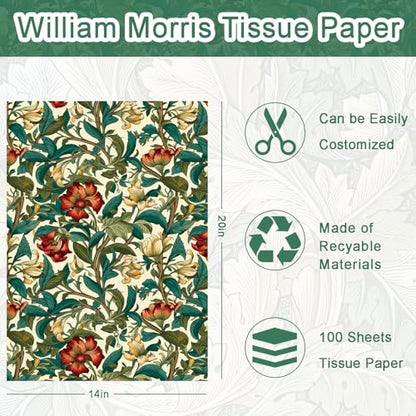 100 Sheet William Morris Tissue Paper (100 Count)