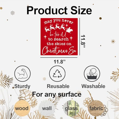 Christmas Stencils for Crafts Reusable Holiday Stencils 12" (9 Count)