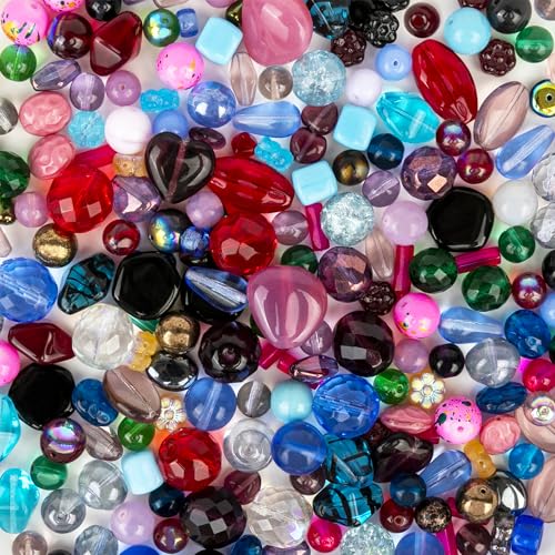 One Pound Assorted Glass Beads for Jewelry Making (192 Ounce)
