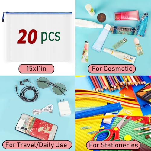 20pcs Mesh Zipper Pouch Bags (20 Count)